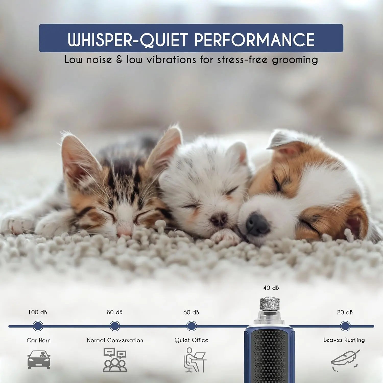2025 New Year 7-Speed Dog Nail Grinder  800mAh Super Quiet Electric Trimmer for Pet Paw Grooming