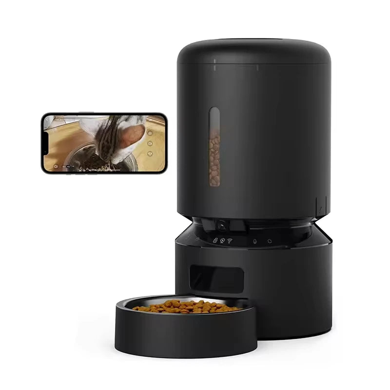 Mobile Phone Control 2 Way Audio WiFi Smart Dual Power 5L Capacity HD 1080P Camera Automatic Dog Pet Feeder