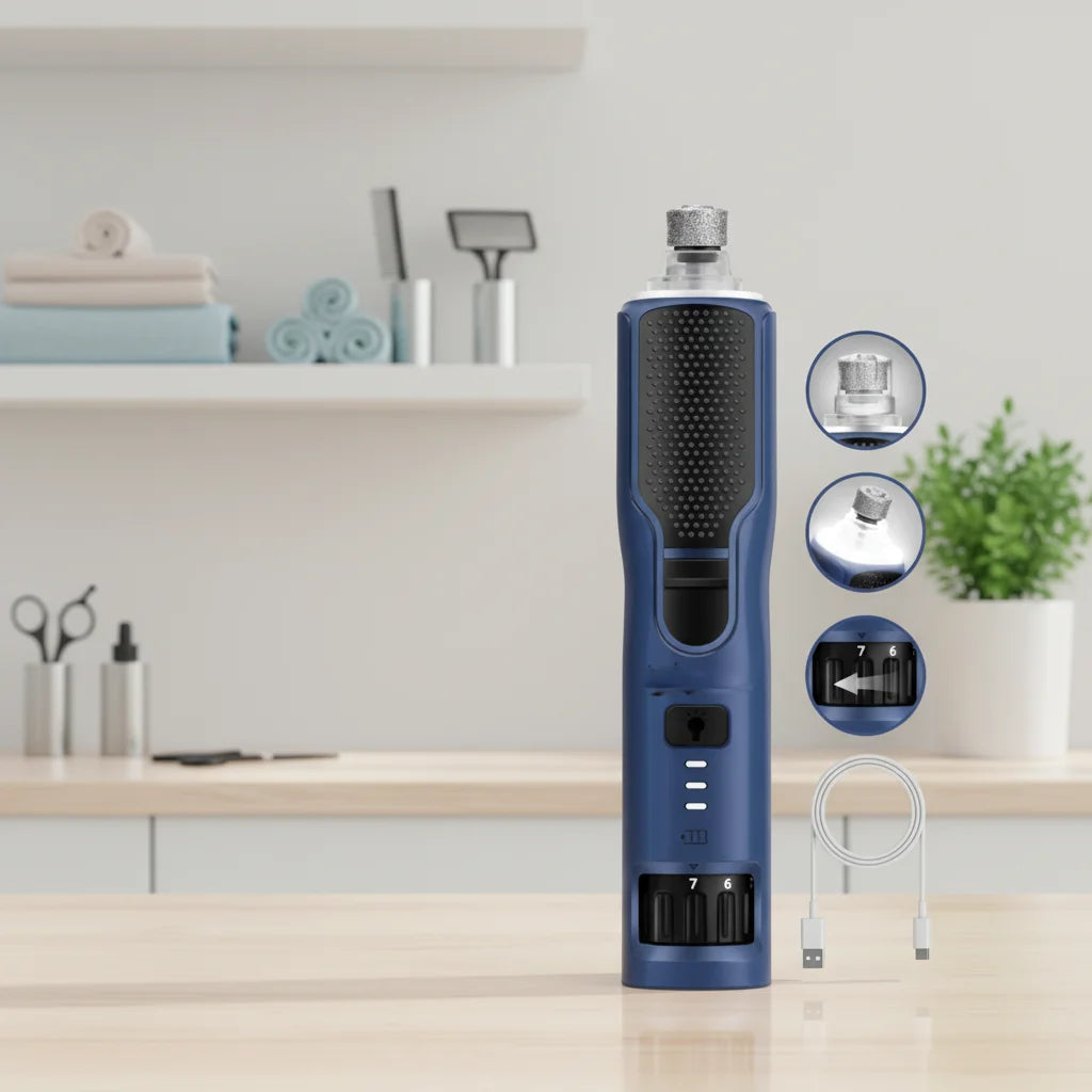 2025 New Year 7-Speed Dog Nail Grinder  800mAh Super Quiet Electric Trimmer for Pet Paw Grooming