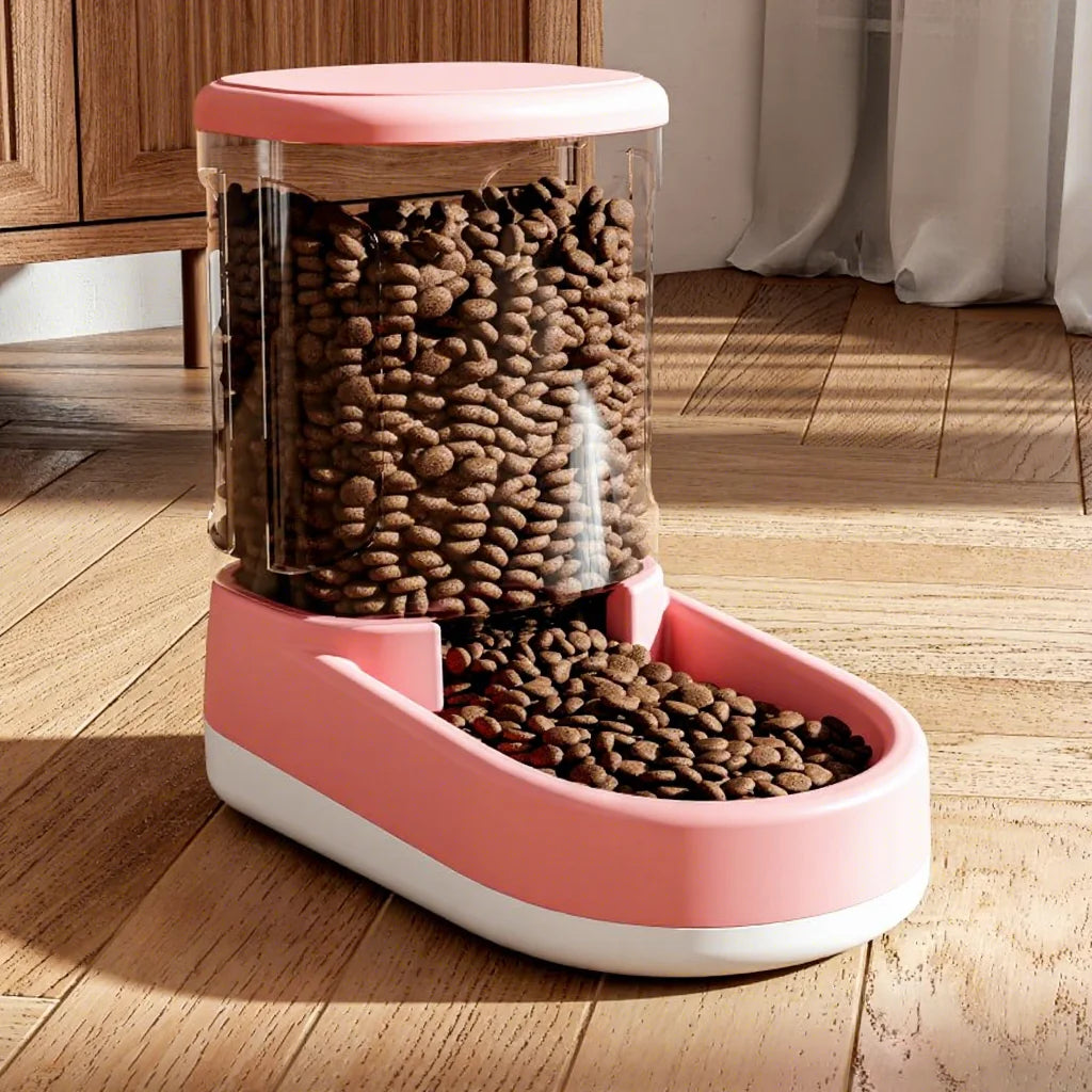 Automatic Pet Feeder and Water Dispenser for Cats and Dogs Gravity Dual Bowl Pet Feeding Station, Non-Electric Self-Watering Set