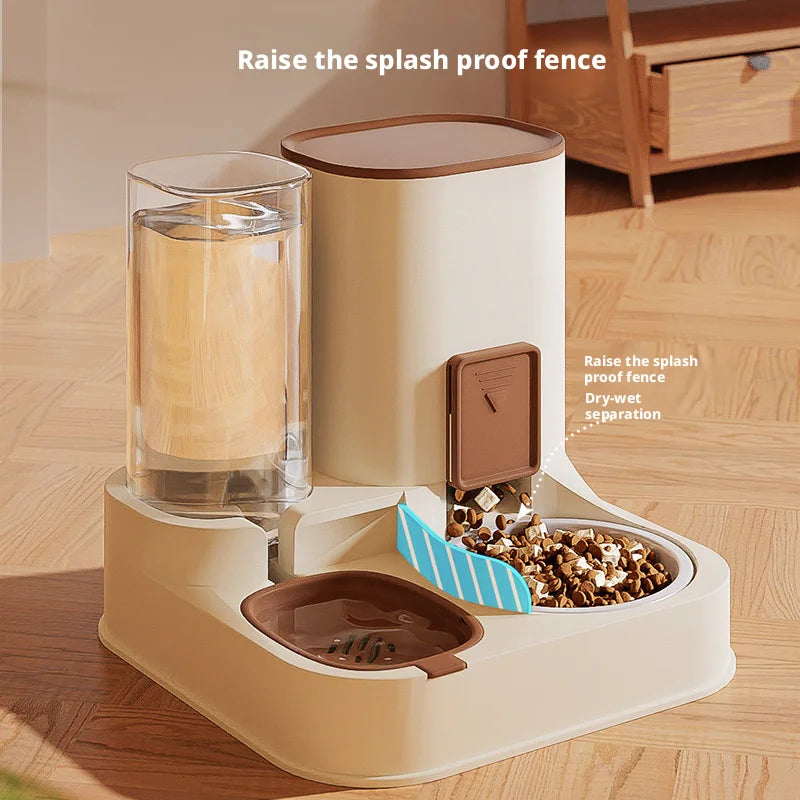 Pet Automatic Feeder and Water Dispenser 2 in 1 for Cats Dogs Supplies Water Bottle Dog Food Bowl Auto Feeding Cat Bowl