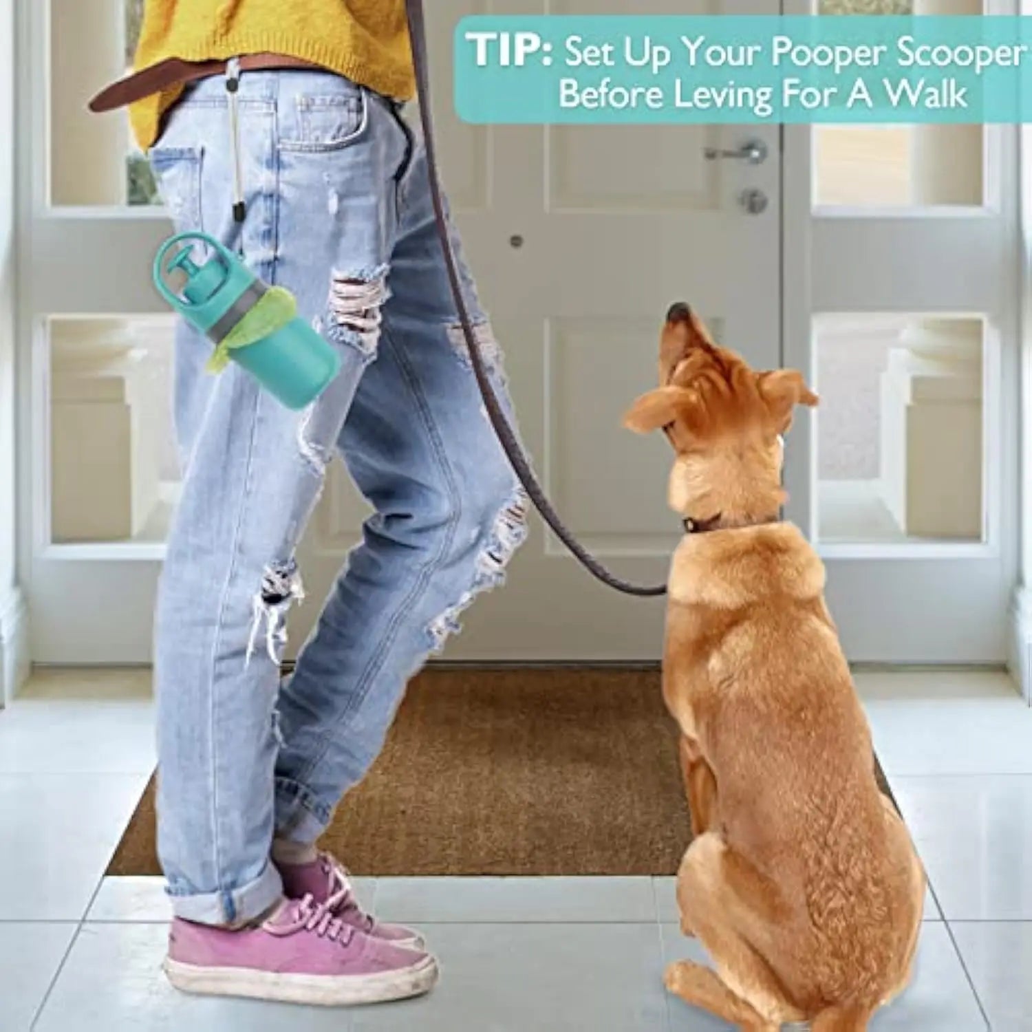 Lightweight Portable Luxury Plastic Pet Poop Scooper with Bag Dispenser Hands-Free Waste Removal Claw Dog Poop Picker
