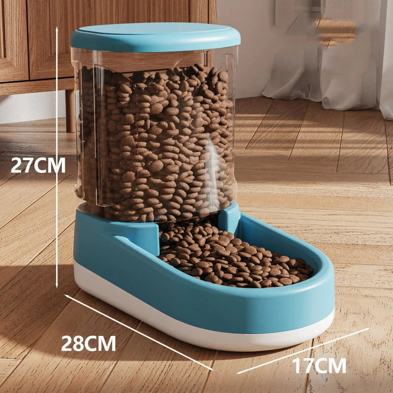 Automatic Pet Feeder and Water Dispenser for Cats and Dogs Gravity Dual Bowl Pet Feeding Station, Non-Electric Self-Watering Set