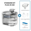 2.2L Automatic Pet Water Dispenser Stylish Portable Cats Dogs Rechargeable Waterproof Ultra Quiet Circulation Transparent Solid