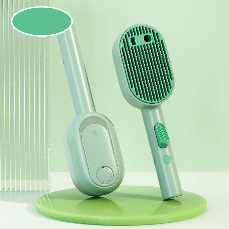 Pet Steam Hair Removal Brush Stainless Steel Needles One-click Cleaning Button Cat Care Massage Grooming Comb