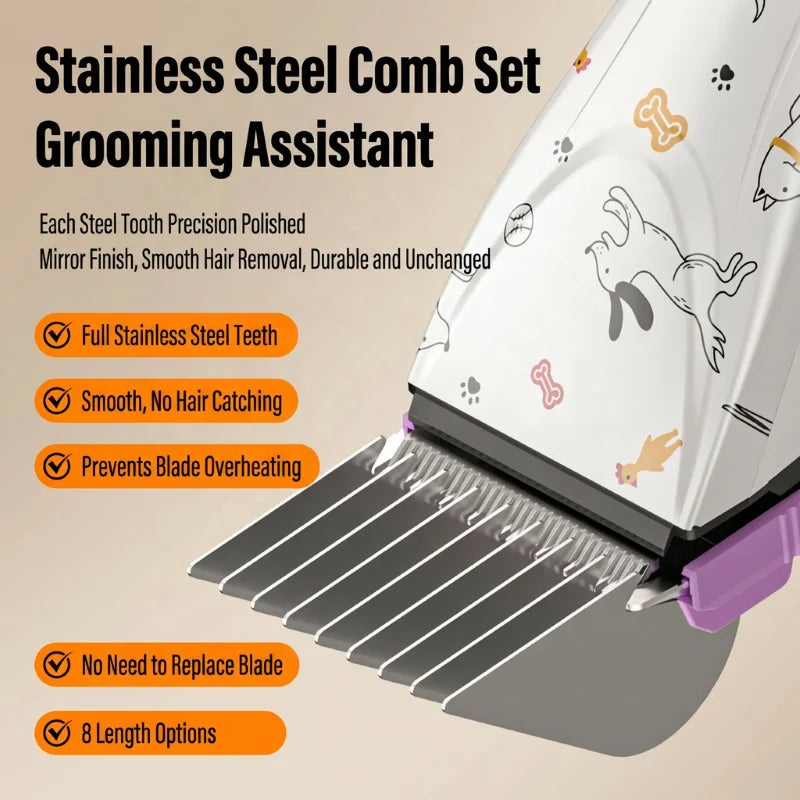 Professional Shernbao PGC-780 Pet Hair Clipper with 5in1 Sharp Smooth-cutting Blade for Dog&Cat Hair Trimming and Grooming