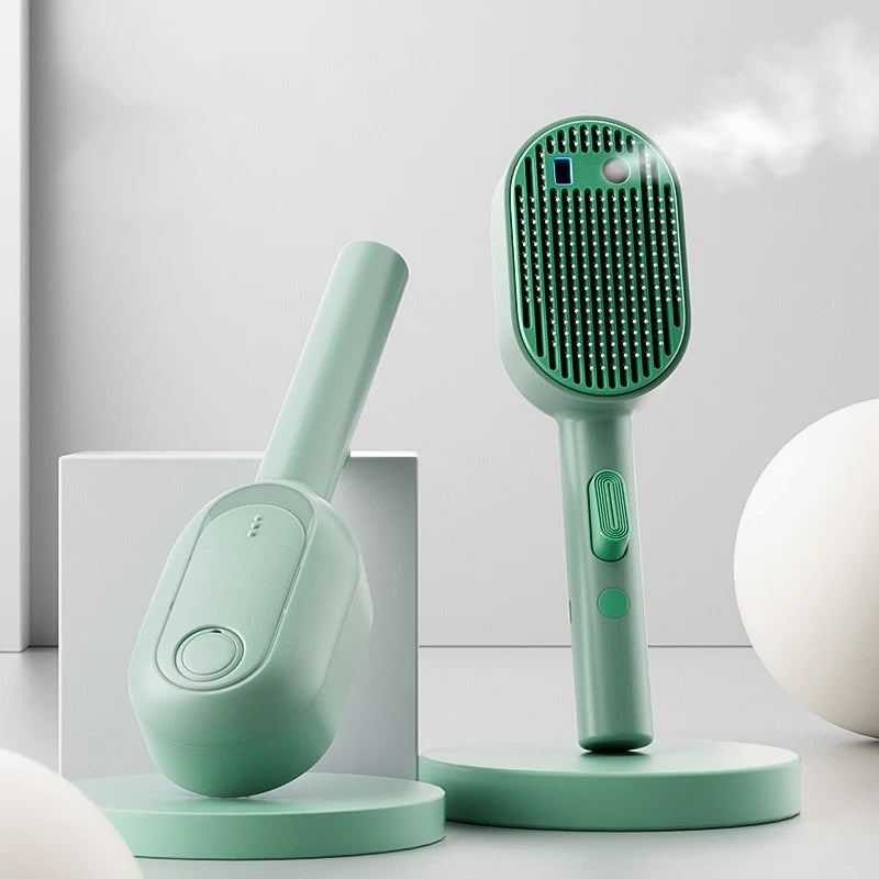 Pet Steam Hair Removal Brush Stainless Steel Needles One-click Cleaning Button Cat Care Massage Grooming Comb