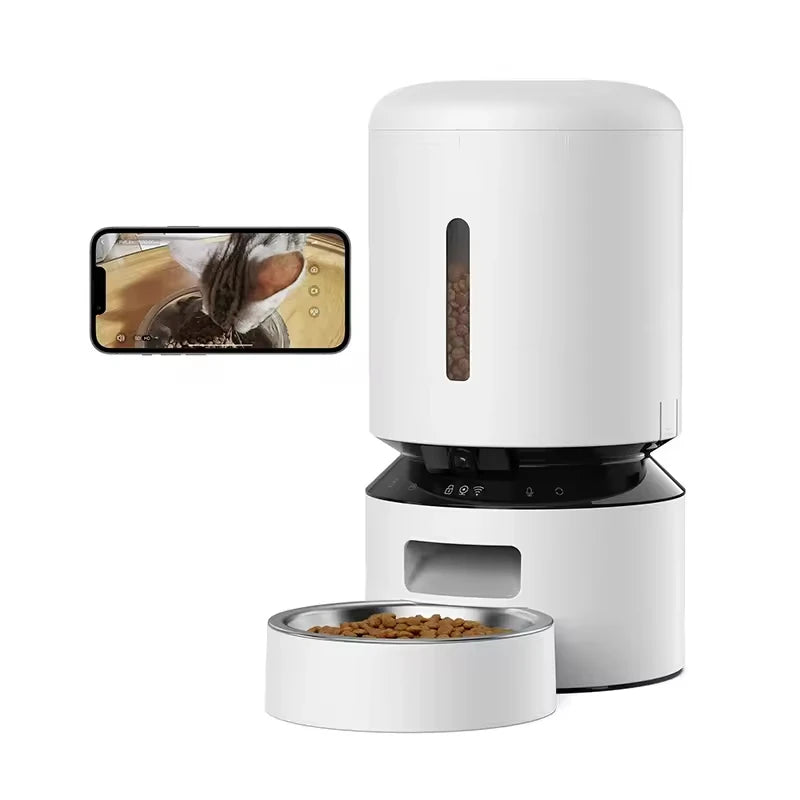 Mobile Phone Control 2 Way Audio WiFi Smart Dual Power 5L Capacity HD 1080P Camera Automatic Dog Pet Feeder
